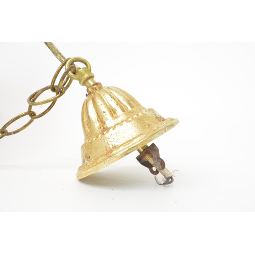62 - Cranberry and frost glass ceiling lamp