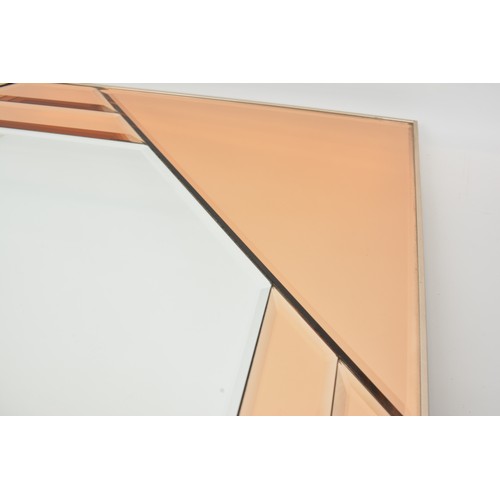 64 - Art Deco style mirror with bevelled panels,  approx size 29
