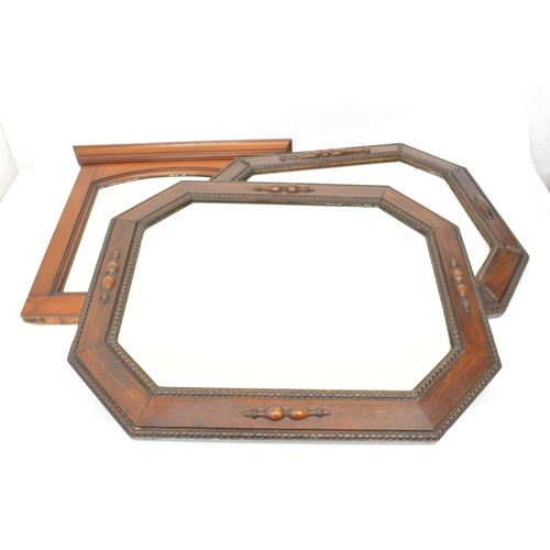 65 - Two vintage mirrors with bead detailing and one other Mahogony mirror