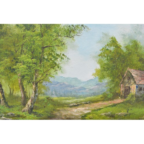 69 - Irene Cafieri - Oil on canvas trio, depicting country scenes, signed lower right.