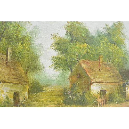 69 - Irene Cafieri - Oil on canvas trio, depicting country scenes, signed lower right.