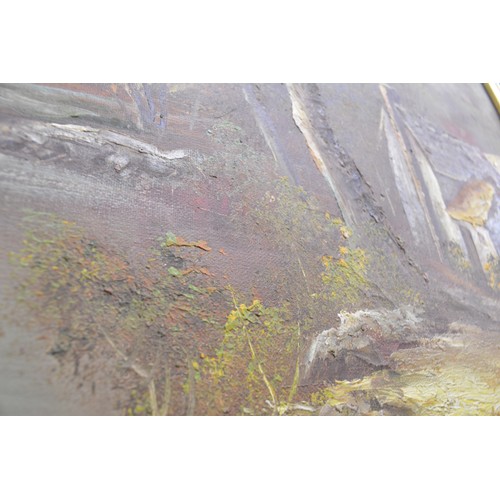 69 - Irene Cafieri - Oil on canvas trio, depicting country scenes, signed lower right.