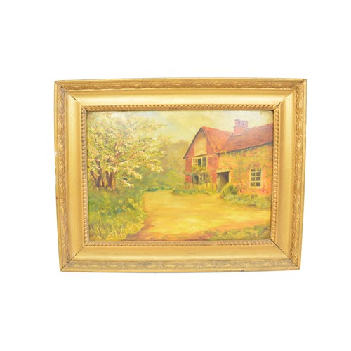 71 - Framed Oil on board, landscape scene, signed lower right 'R A White'