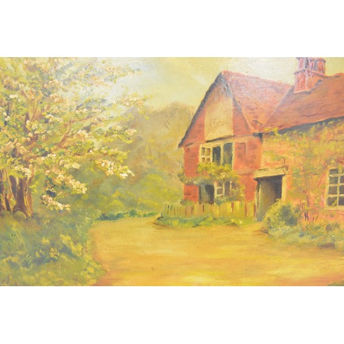 71 - Framed Oil on board, landscape scene, signed lower right 'R A White'