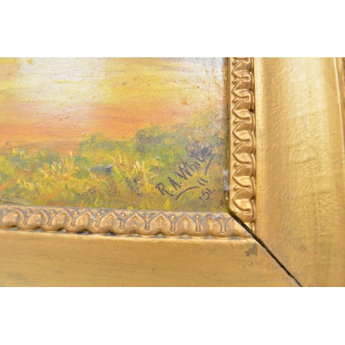 71 - Framed Oil on board, landscape scene, signed lower right 'R A White'