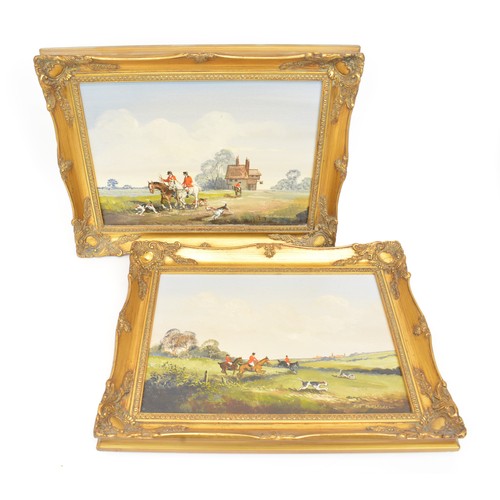 74 - Ronald Horsewell. Two oil on canvases, both signed by the artist to lower right, one depicting a hun... 