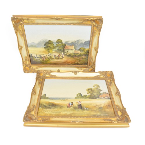 75 - Ronald Horsewell.  Oil on canvas, signed by the artist to lower right, depicting rural life coach an... 