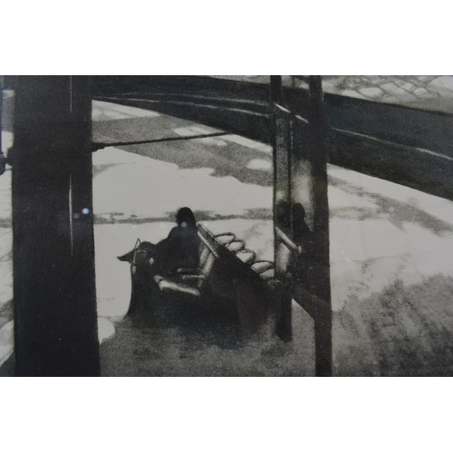 76 - Artist proof print by Barbara Jackson, Evening Light Newcastle Station' approx frame size 49 x 54cm.