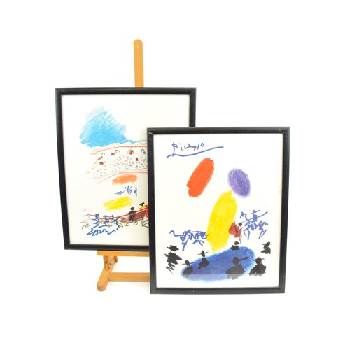 82 - Picasso Bull Fighter prints (x2), approx framed size 3 x 52cm