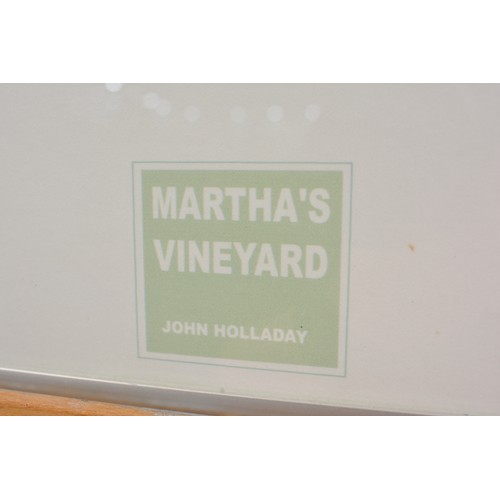 85 - John Holladay Edgartown Marthas Vineyard framed print, signed in pencil lower right. W47 x H62cm