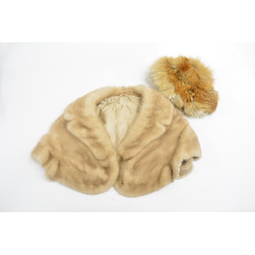 94 - Vintage fur coat, shawl and hat