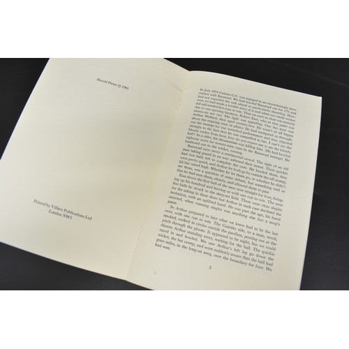 112 - Rare Harold Pinter 1930-2008. 'Arthur Wellard', Privately published booklet by the author 1981. 11 p... 