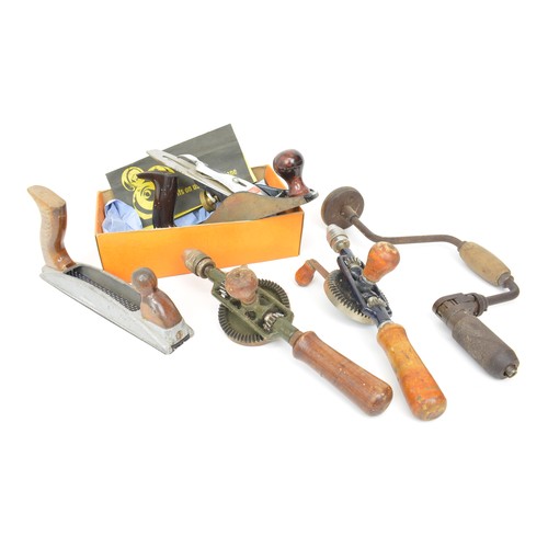 116 - Boxed Stanley 4 1/2 plane with other hand tools