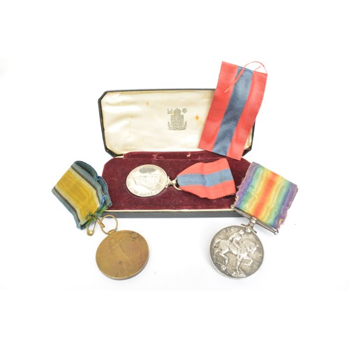 184 - A British military George VI Imperial Service medal awarded to Herbert Robert Wright Taylor together... 