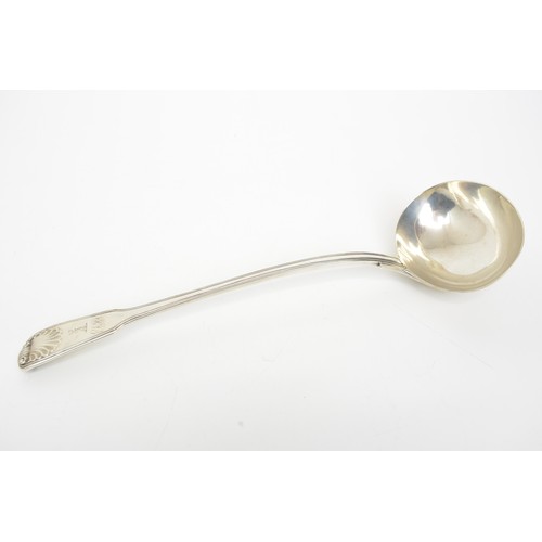 216 - Victorian silver ladle, shell design, hallmarked London c.1842, approx weight 290g.