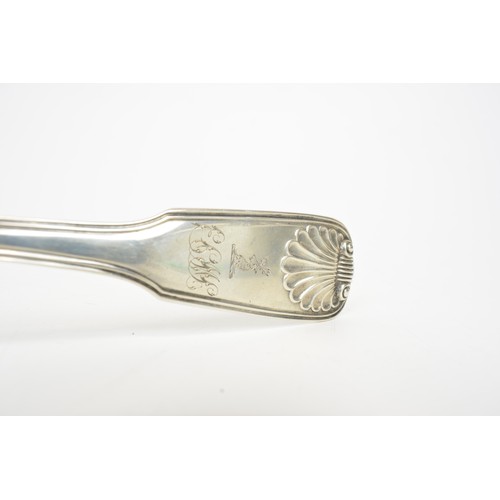 216 - Victorian silver ladle, shell design, hallmarked London c.1842, approx weight 290g.
