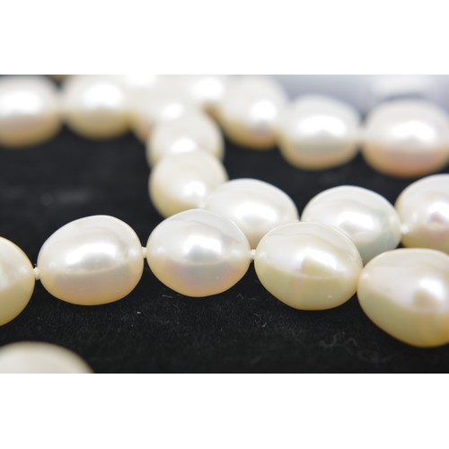 227 - Pearl necklace and earrings including a screw back pair of drop earrings marked 18k, boxed moonstone... 