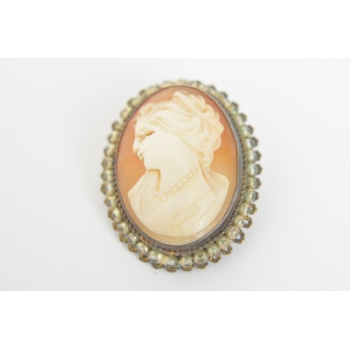 227 - Pearl necklace and earrings including a screw back pair of drop earrings marked 18k, boxed moonstone... 