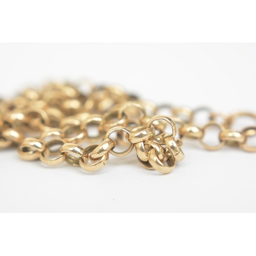 253 - 9ct gold belcher necklace approx length 19