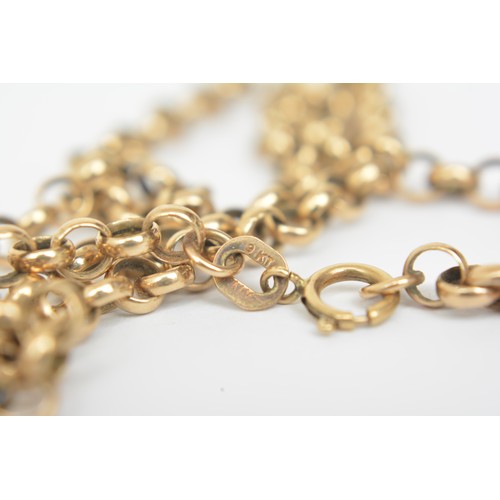 253 - 9ct gold belcher necklace approx length 19