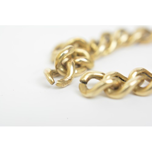 253 - 9ct gold belcher necklace approx length 19