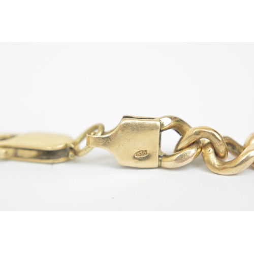 253 - 9ct gold belcher necklace approx length 19