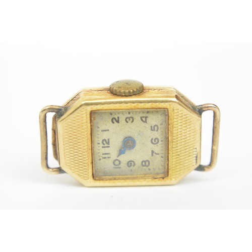 281 - Vintage 9ct gold cased cocktail watch with gold woven design strap. In need of repair. 16.6g combine... 