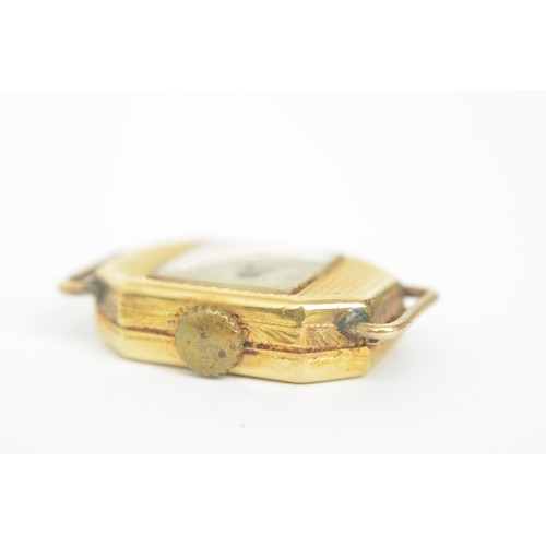 281 - Vintage 9ct gold cased cocktail watch with gold woven design strap. In need of repair. 16.6g combine... 