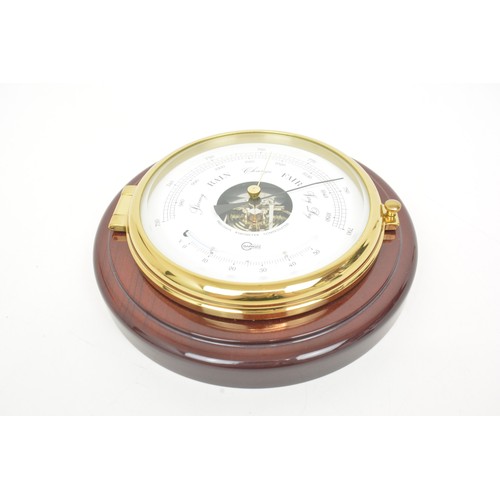 Barigo ship barometer from the Captain series, with mahogany wood back ...