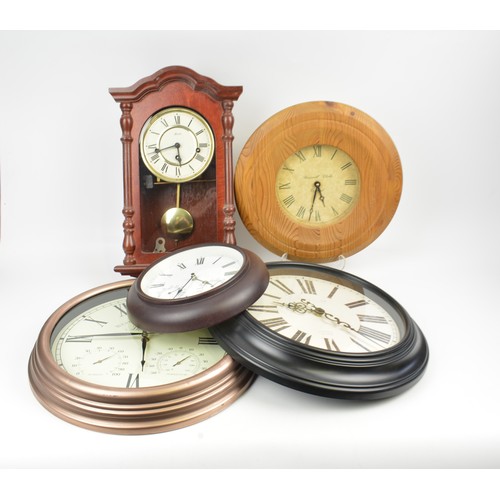 Hermle wall clock together with x 5 other quartz wall clocks.