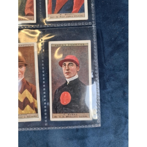 Full set of 50 Ogdens 1927 Cigarette cards VGC Jockeys and owners colors  cat Value €180