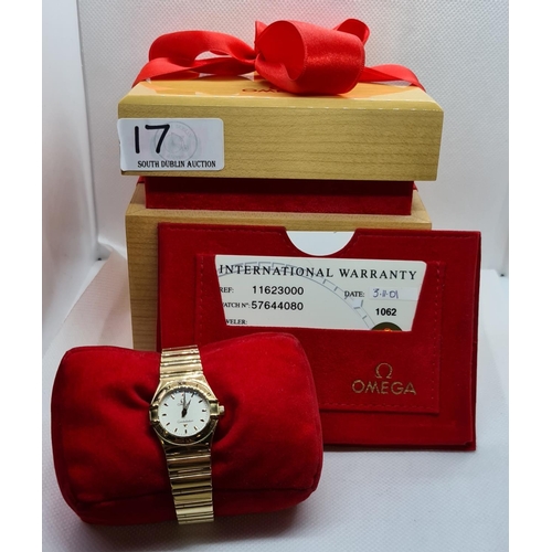 17 - Omega 18ct Gold constellation ladies watch. In Super like new condition. Bought in 2001 from Weir an... 