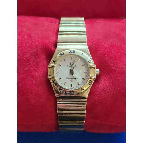 17 - Omega 18ct Gold constellation ladies watch. In Super like new condition. Bought in 2001 from Weir an... 