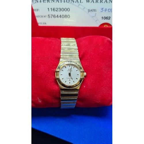 17 - Omega 18ct Gold constellation ladies watch. In Super like new condition. Bought in 2001 from Weir an... 
