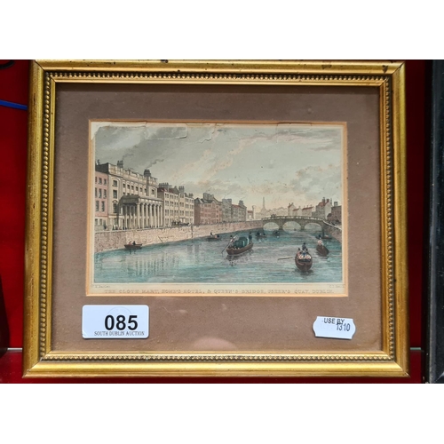 85 - Early Small Dublin print of the Quays.