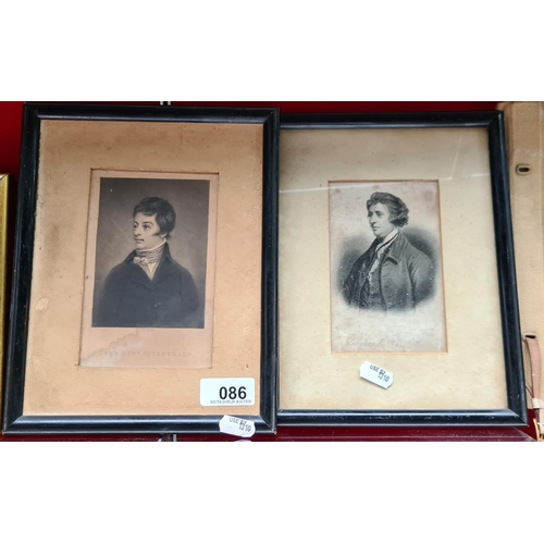 86 - Two 19th century etchings of Lord Edward Fitzgerald & Edmond Burke.