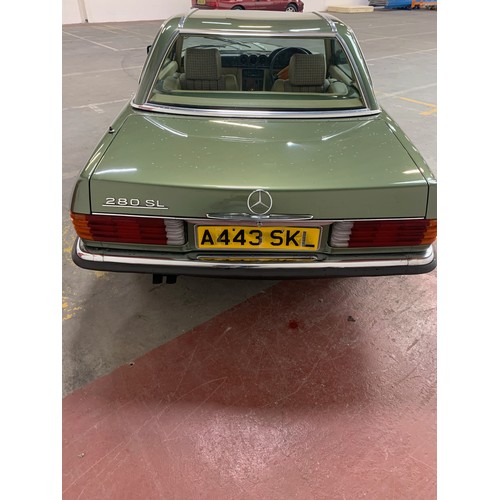 2 - Mercedes SL280 1983, rare vintage/thistle green with cream leather seats. 130k miles. Dry stored for... 