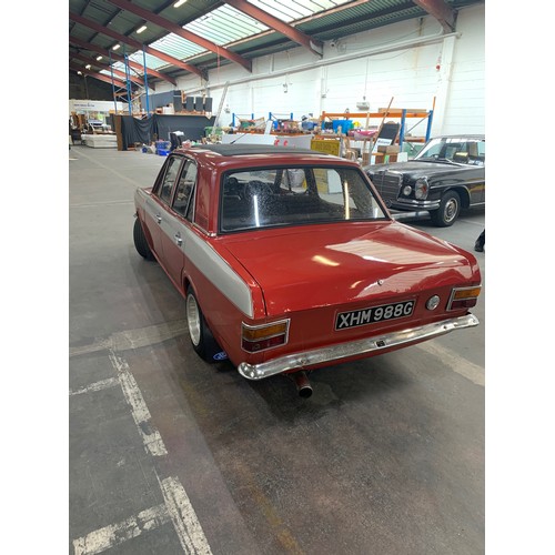 5 - FORD CORTINA MARK II, SUPER 1600, 1968, manual, 4 door saloon. showing 60,000 miles, Red with dark s... 