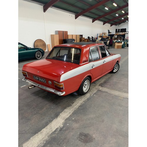 5 - FORD CORTINA MARK II, SUPER 1600, 1968, manual, 4 door saloon. showing 60,000 miles, Red with dark s... 