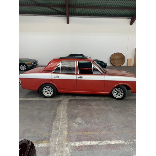 5 - FORD CORTINA MARK II, SUPER 1600, 1968, manual, 4 door saloon. showing 60,000 miles, Red with dark s... 