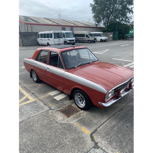 5 - FORD CORTINA MARK II, SUPER 1600, 1968, manual, 4 door saloon. showing 60,000 miles, Red with dark s... 