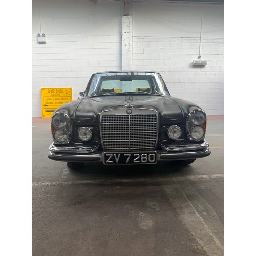 4 - Mercedes S 280 (2.8L), 1973, Auto, 4 door saloon, showing 60,149 (unverified) miles, brown with ligh... 