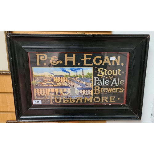 100 - P.H Egan Stout Tullamore brewery old advertising print.