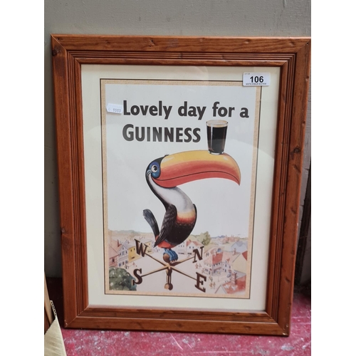106 - Guinness print with A toucan on a weather vane.