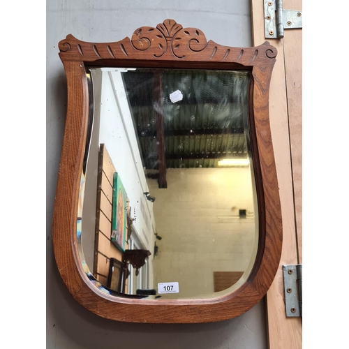 107 - Antique Shield mirror.