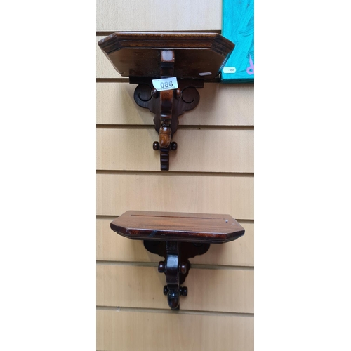 86 - Pair of Mahogany  wall shelfs.
