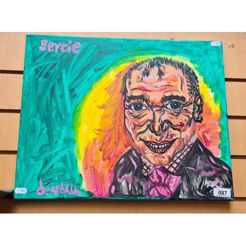 87 - Original oil on canvas of Bertie Ahern by Irish Artist Dearbhla