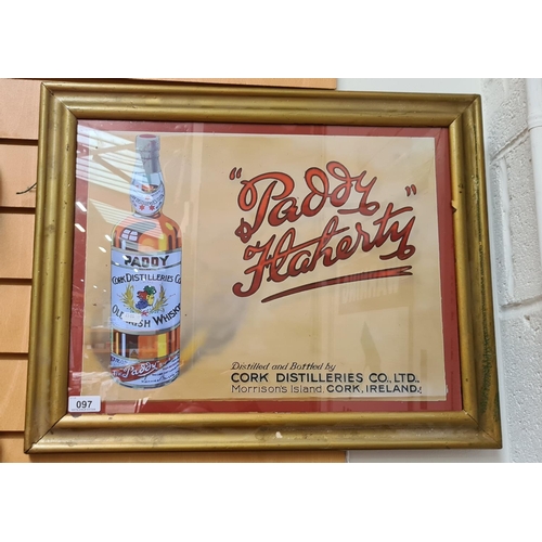 97 - Paddy Whiskey Cork Distillery large advertising poster.