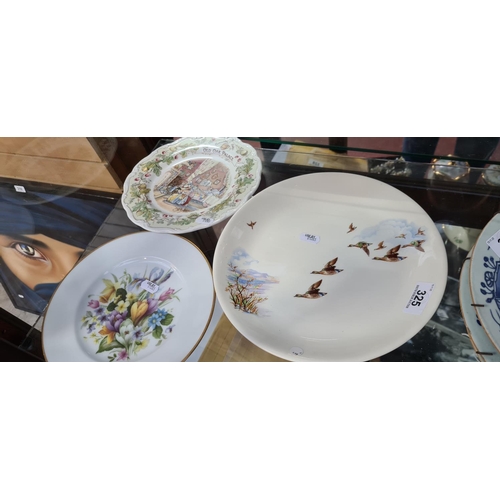 325 - 3 plates inc Royal Doulton Old Oak Palace woodmouse series, Irish Floral plate and an Alfred Meakin ... 