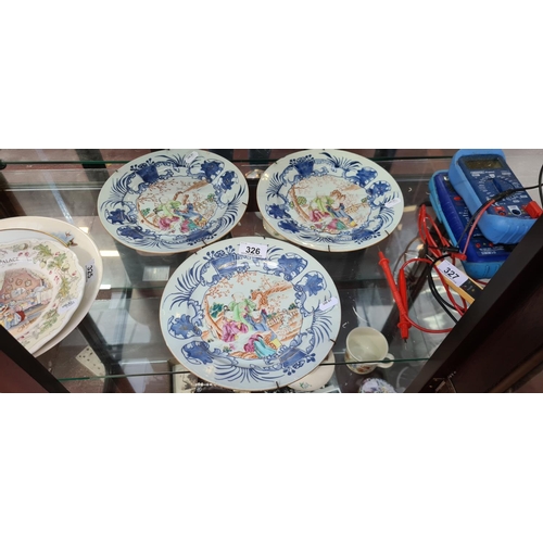 326 - 3 Antique Chinese Plates